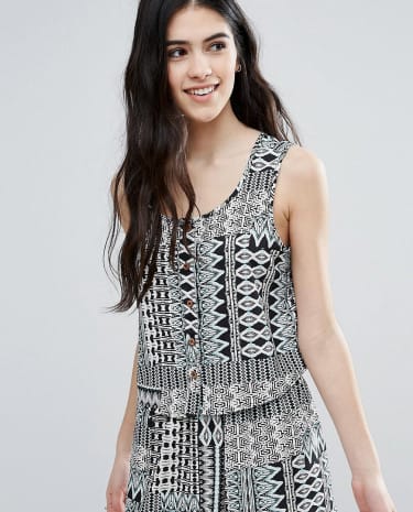 Fashion Shop - Brave Soul Printed Top - Multi