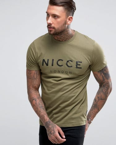Fashion Shop - Nicce London Logo T-Shirt In Green - Green