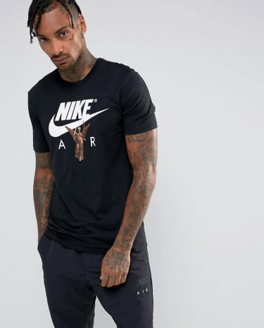 Fashion Shop - Nike Air Print T-Shirt In Black 856366-010 - Black