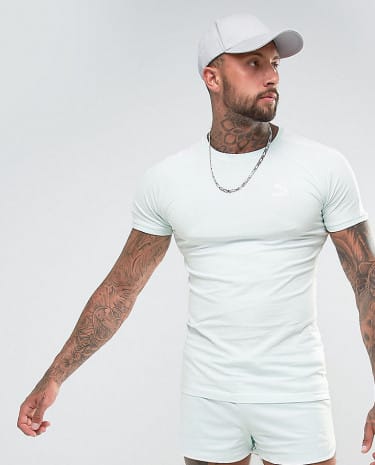 Fashion Shop - Puma T7 Logo Muscle Fit T-Shirt In Blue Exclusive to ASOS 57700216 - Blue