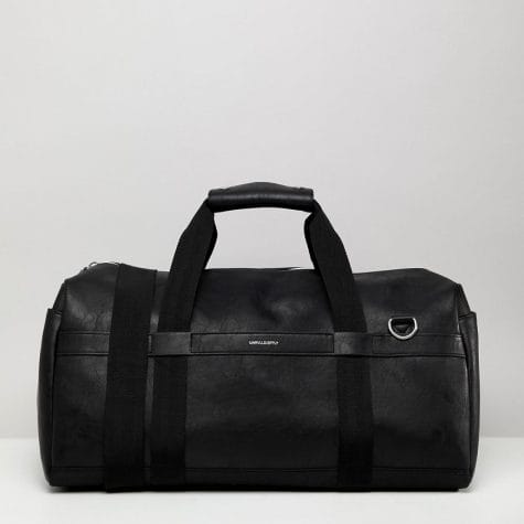 Fashion Shop – ASOS DESIGN Holdall In Faux Leather In Black With Silver Emboss – Black Fashion Shop - ASOS DESIGN Holdall In Faux Leather In Black With Silver Emboss - Black