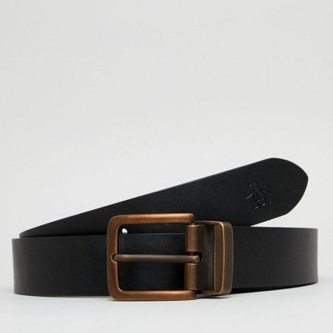 Fashion Shop - Original Penguin Vegan Reversible Belt - Black