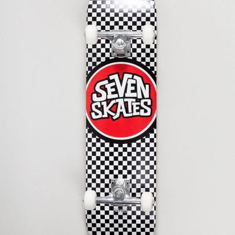 Fashion Shop - Seven Skates checkered black skateboard - 7.8 - Black