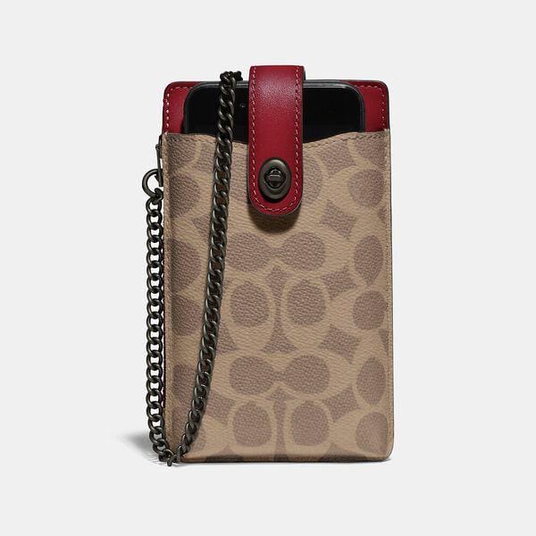 Fashion Shop - Coach Turnlock Chain Phone Crossbody In Blocked Signature Canvas