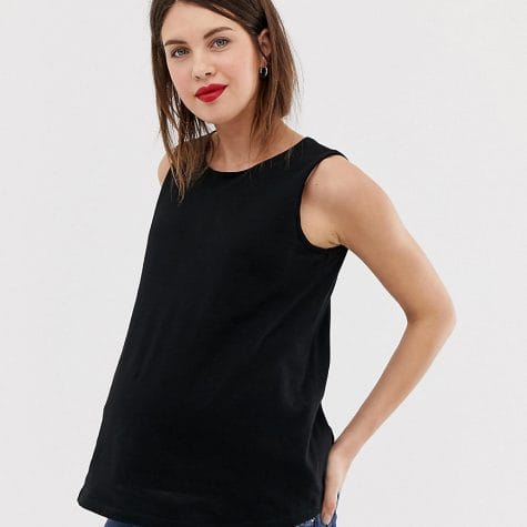 Fashion Shop - ASOS DESIGN Maternity nursing singlet with double layer in black