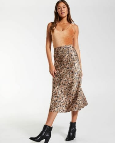 Fashion Shop - Dotti Print Slip Midi Skirt