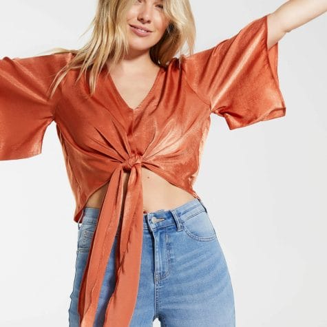 Fashion Shop - Dotti Samantha Tie Front Blouse