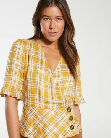 Fashion Shop - Dotti Sienna Wrap Button Through Top
