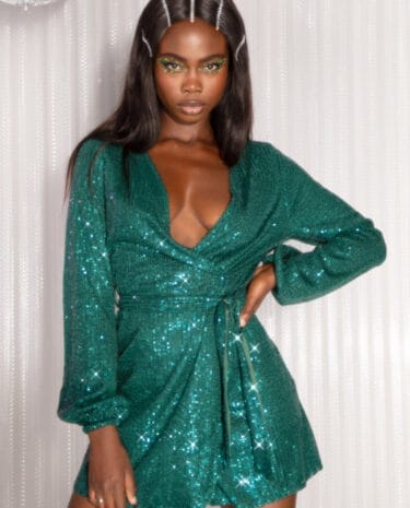 Fashion Shop - Avenue Sequin Mini Dress Emerald Shop Mini Dresses by Beginning Boutique
