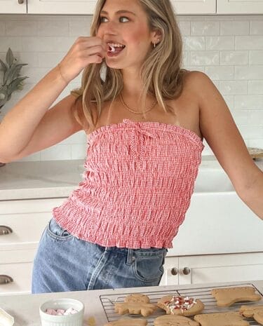 Fashion Shop - Forever Young Red Gingham Top Shop Crop Tops by Beginning Boutique