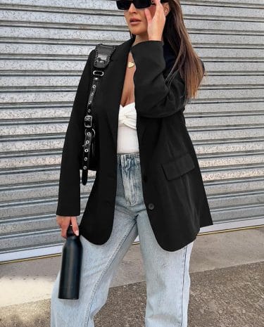 Fashion Shop - Logan Black Oversized Blazer Shop Jackets by Beginning Boutique