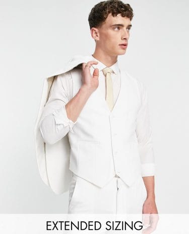 Fashion Shop - ASOS DESIGN super skinny suit waistcoat in white